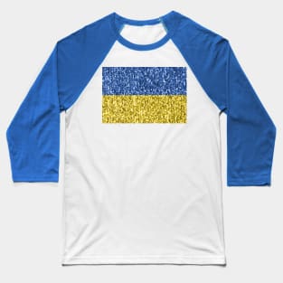 Blue yellow Ukraine flag glitter faux sparkles Baseball T-Shirt